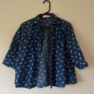 Dark blue button shirt